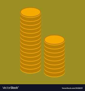 Flat icon on stylish background stacks of coins vector image