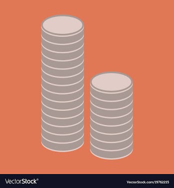 Flat icon on stylish background stacks of coins vector image