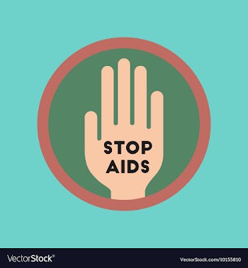 Flat icon on stylish background Stop AIDS symbol vector image