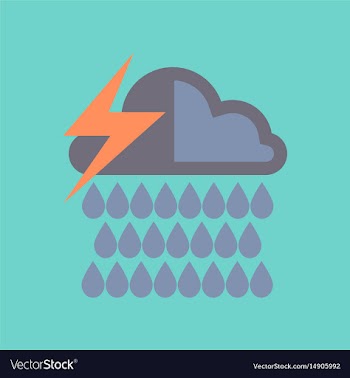 Flat icon on stylish background thunderstorm rain vector image