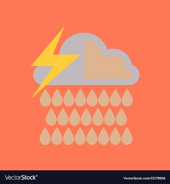 Flat icon on stylish background thunderstorm rain vector image