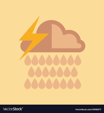 Flat icon on stylish background thunderstorm rain vector image
