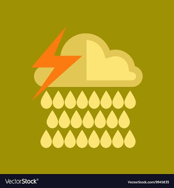 Flat icon on stylish background thunderstorm rain vector image