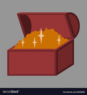 Flat icon on stylish background treasure chest vector image