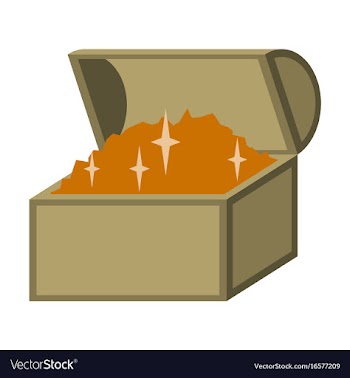 Flat icon on stylish background treasure chest vector image