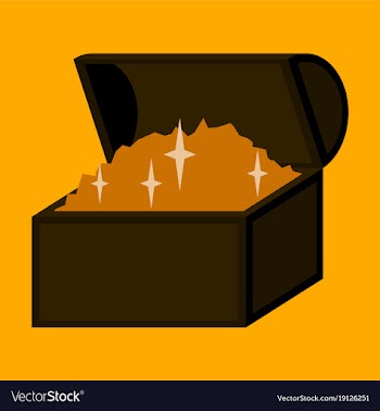 Flat icon on stylish background treasure chest vector image