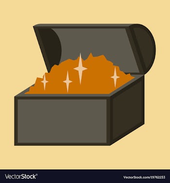 Flat icon on stylish background treasure chest vector image