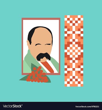 Flat icon on stylish background Ukrainian portrait vector image