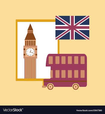 Flat icon on stylish background united kingdom set vector image