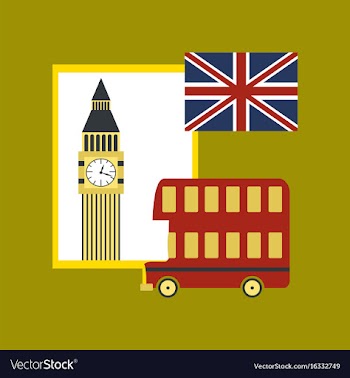 Flat icon on stylish background united kingdom set vector image
