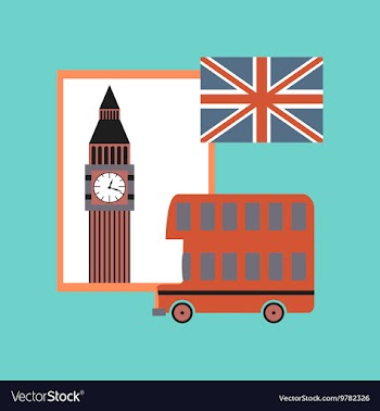Flat icon on stylish background United Kingdom set vector image