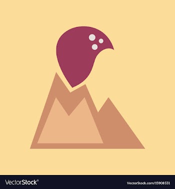 Flat icon on stylish background volcano erupting vector image