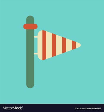 Flat icon on stylish background weather vane vector image