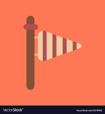 Flat icon on stylish background weather vane vector image