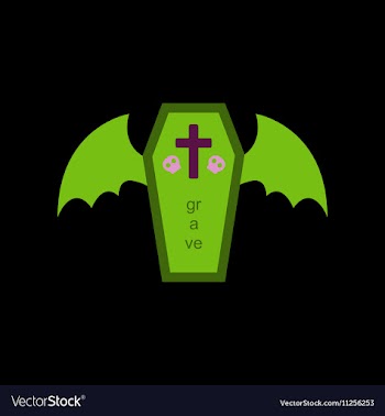 Flat icon on stylish background wings coffin vector image