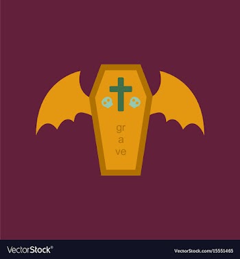 Flat icon on stylish background wings coffin vector image