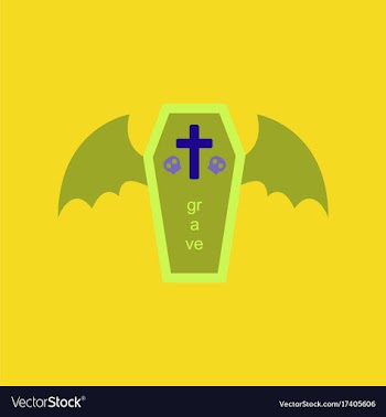 Flat icon on stylish background wings coffin vector image