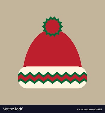 Flat icon on stylish background winter hat vector image