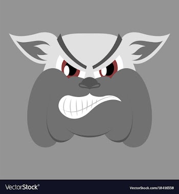 Flat icon on theme angry bulldog animal vector image