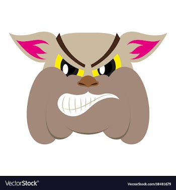 Flat icon on theme angry bulldog animal vector image