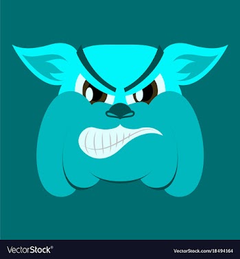 Flat icon on theme angry bulldog animal vector image