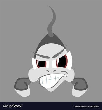 Flat icon on theme angry fish animal vector image