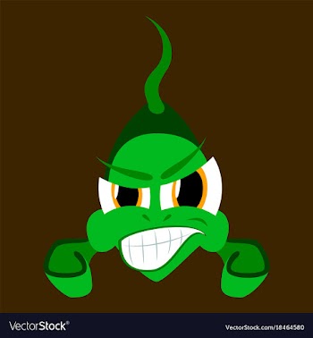 Flat icon on theme angry fish animal vector image