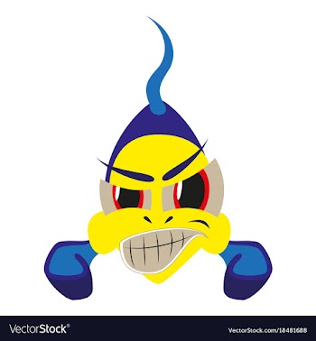 Flat icon on theme angry fish animal vector image