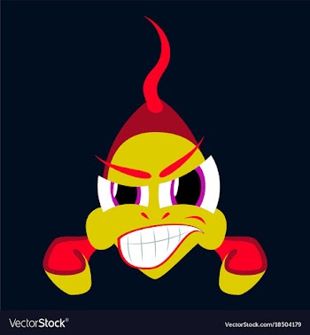 Flat icon on theme angry fish animal vector image