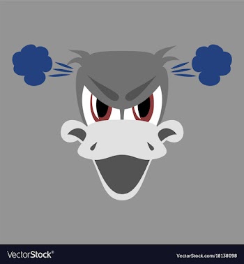 Flat icon on theme animal evil duck vector image