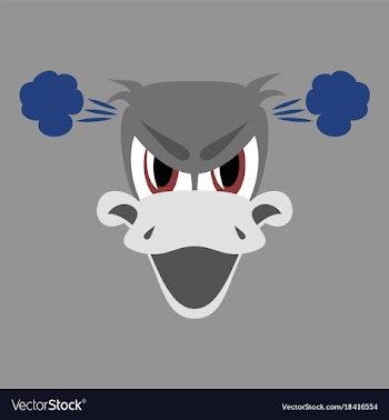 Flat icon on theme animal evil duck vector image