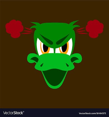 Flat icon on theme animal evil duck vector image