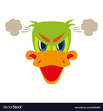 Flat icon on theme animal evil duck vector image