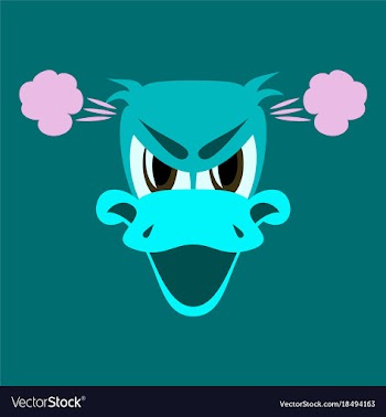 Flat icon on theme animal evil duck vector image