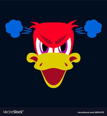 Flat icon on theme animal evil duck vector image