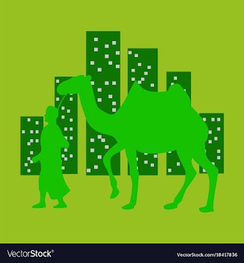 Flat icon on theme arabic business arab with a vector image