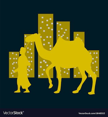 Flat icon on theme arabic business arab with a vector image