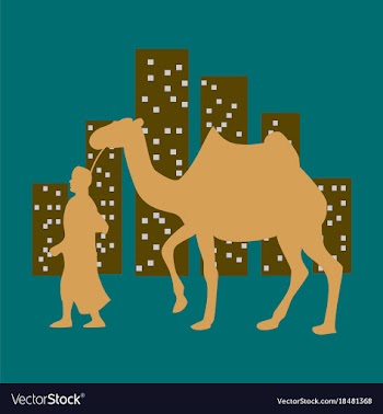 Flat icon on theme arabic business arab with a vector image