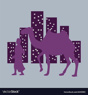Flat icon on theme arabic business arab with a vector image