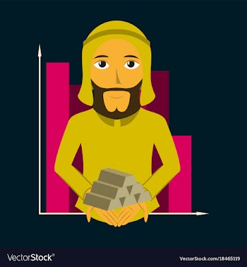Flat icon on theme arabic business arabic vector image