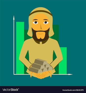 Flat icon on theme arabic business arabic vector image