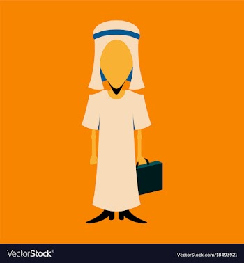 Flat icon on theme arabic business arabic vector image