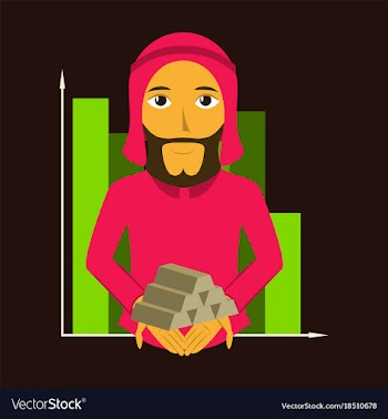 Flat icon on theme arabic business arabic vector image