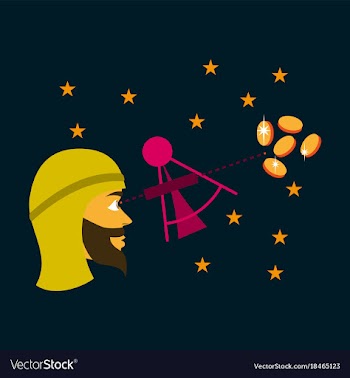 Flat icon on theme arabic business astronomer vector image