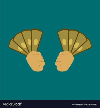Flat icon on theme arabic business money in hands vector image