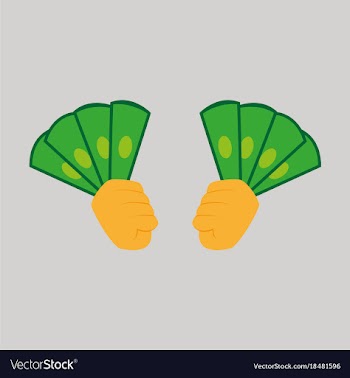 Flat icon on theme arabic business money in hands vector image