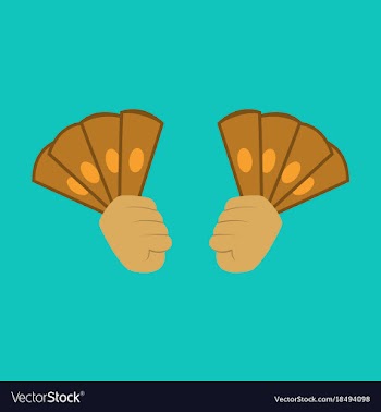 Flat icon on theme arabic business money in hands vector image