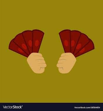 Flat icon on theme arabic business money in hands vector image