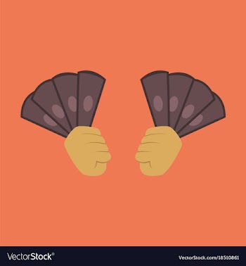 Flat icon on theme arabic business money in hands vector image