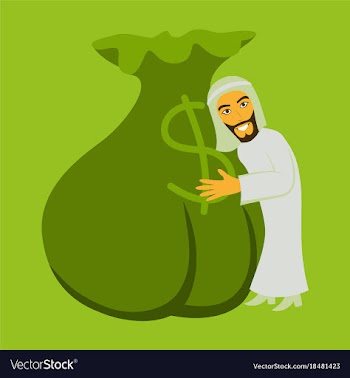 Flat icon on theme arabic business muslim and bag vector image